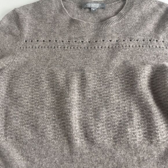 Neiman Marcus Cashmere Collection Sweater Womens Size M Gray Ruffled Sleeve‎ - Picture 10 of 13